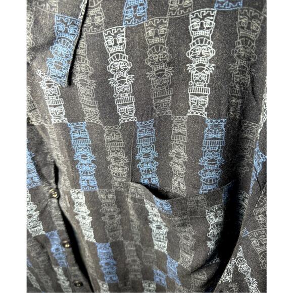 PURITAN XL MENS HAWAIIAN BUTTON UP BLUE SHIRT - Picture 4 of 10